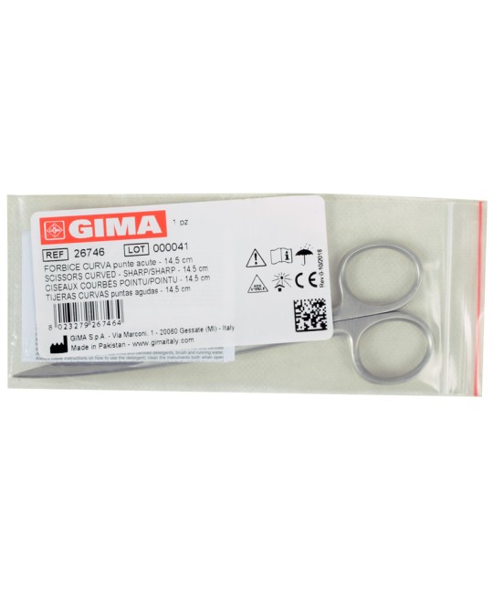 FORBICE CURVA punte acute - 14,5 cm