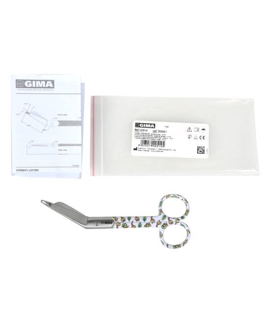 FORBICI IN ACCIAIO INOX PER BENDE - fantasia bruco - 14 cm
