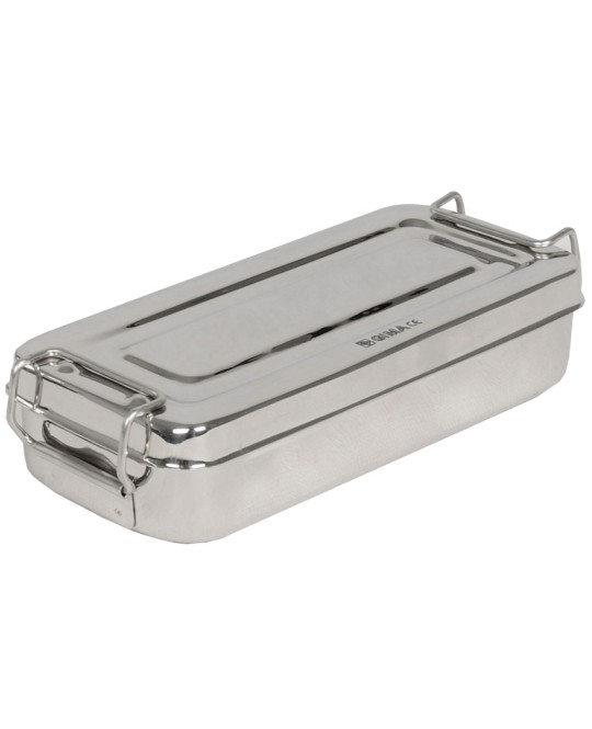 SCATOLA INOX 18x8x4cm - con manici