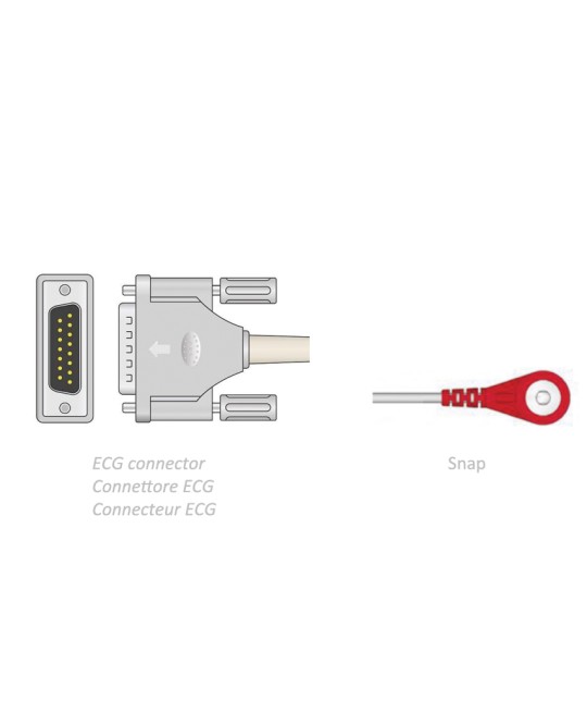 CAVO PAZIENTE ECG 3,5 m - snap - compatibile unviversale