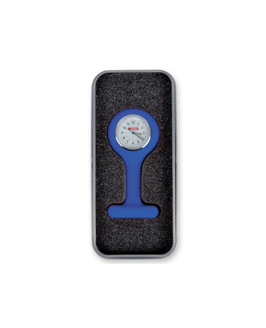 OROLOGIO PER INFERMIERI con scatola alluminio - rotondo - blu
