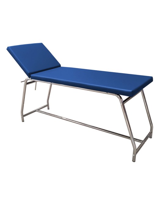 LETTINO DA VISITA - portata 120 kg, cromato - materasso blu