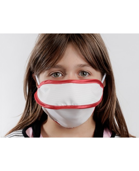 MASCHERINA RIUTILIZZABILE MYCROCLEAN JUNIOR/ADULTI SMALL BFE 99,8% - bianco/rosso