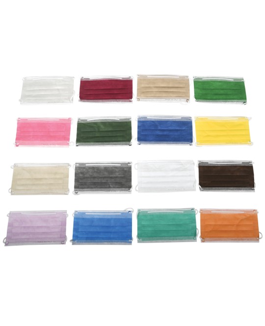 PREMIUM MASCHERINA CHIRURGICA FILTRANTE 98% 3 VELI tipo II con elastici - adulti - altri colori