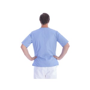 CASACCA CON BOTTONI-cotone/pol.-unisex XS azzurra