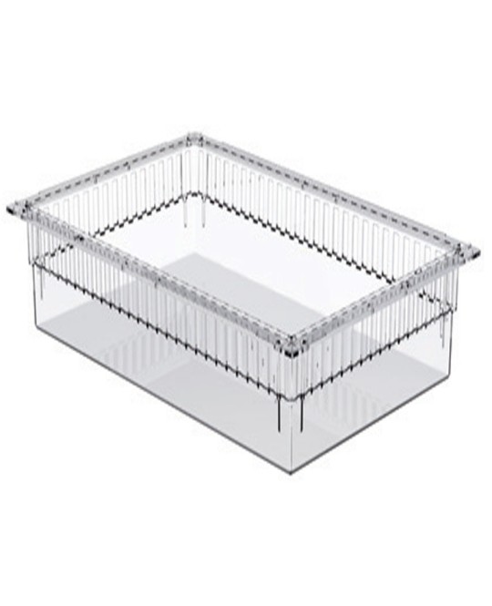 CASSETTO ISO PLASTICA TRASPARENTE 600x400x200 mm - aperto