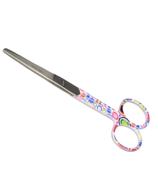 FORBICI RETTE PUNTE ALTERNE - fantasia bolle - 14 cm