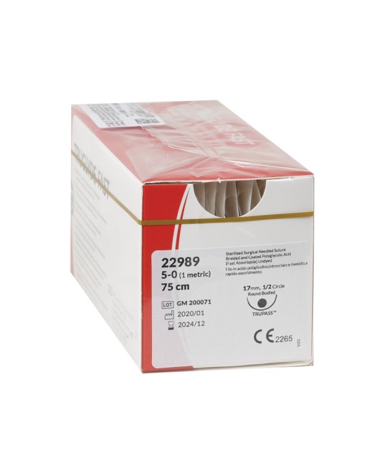 SUTURA ASS. TRUGLYDE FAST calibro 5/0, curva 1/2, ago 17 mm - 75 cm - incolore