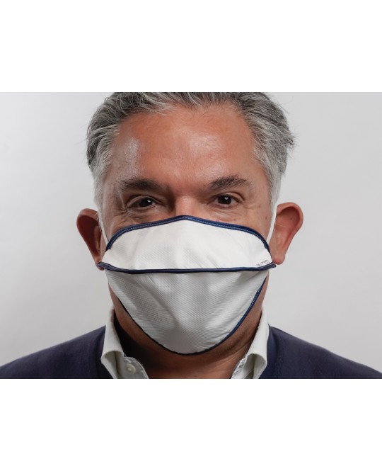 MASCHERINA RIUTILIZZABILE MYCROCLEAN BFE 99,8% - doppio strato, bianca/blu - con nasello