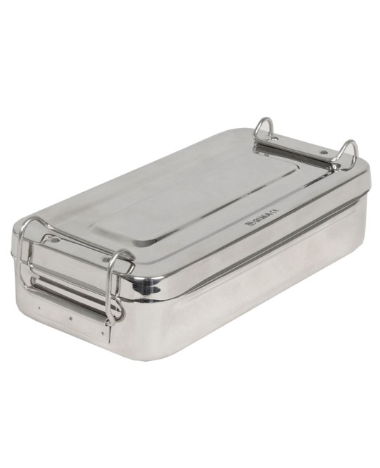 SCATOLA INOX 20x10x4,5cm - con manici