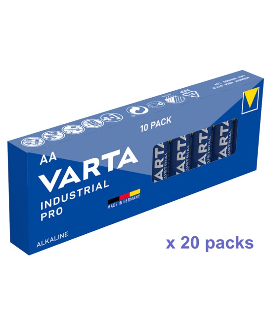BATTERIE ALCALINE VARTA INDUSTRIAL - stilo AA - 20 scatole da 10