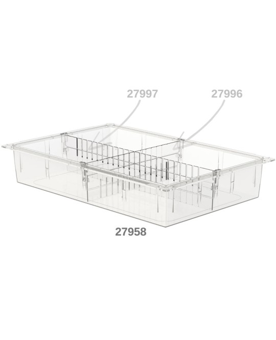 CASSETTO ISO PLASTICA TRASPARENTE 600x400x100 mm - chiuso