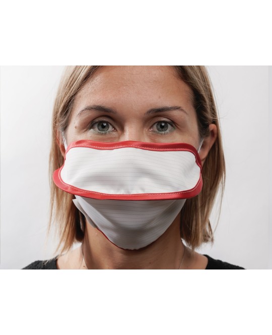 MASCHERINA RIUTILIZZABILE MYCROCLEAN BFE 99,8% - bianca/rossa