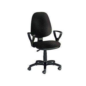 SEDIA CUNEO CON BRACCIOLI - similpelle - nero