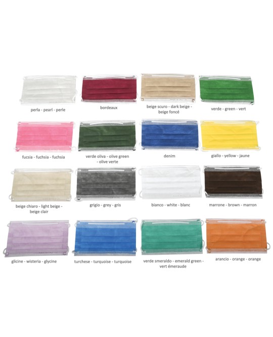 PREMIUM MASCHERINA CHIRURGICA FILTRANTE 98% 3 VELI tipo II con elastici - adulti - altri colori