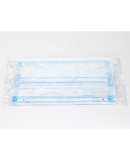 GISAFE MASCHERINA CHIRURGICA FILTRANTE 98% 3 VELI tipo IIR con elastici - adulti - azzurra - imbustata singolarmente - scatola
