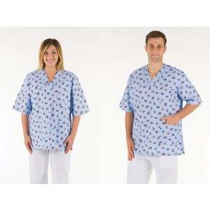 CASACCA COTONE - celeste fantasy - L