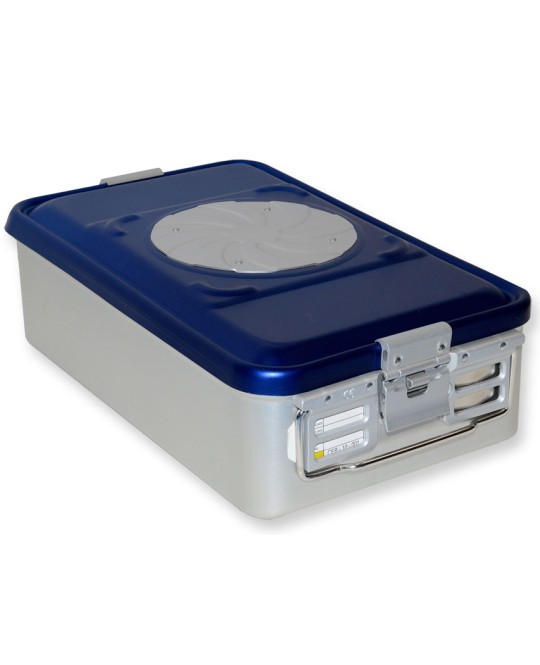 CONTAINER CON VALVOLA medio h135 mm - blu forato