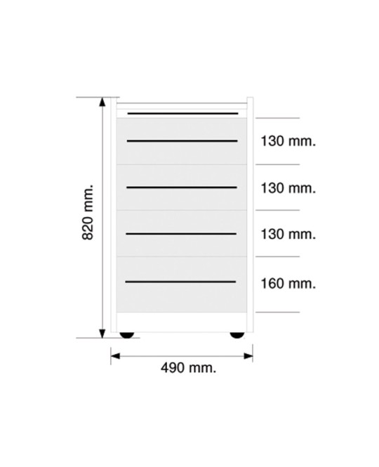 CASSETTIERA MOBILE GE416 4 cassetti 49 cm - colore a scelta