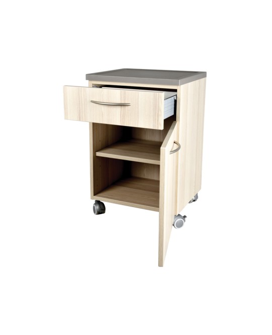COMODINO con cassetto - beige striato