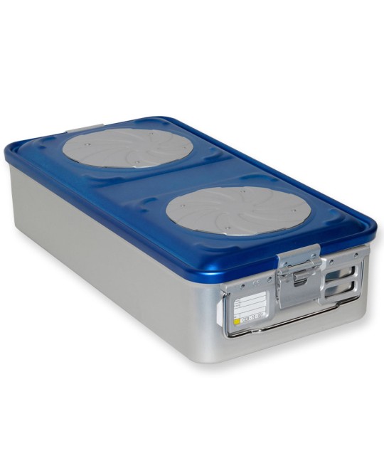 CONTAINER CON VALVOLA grande h135 mm - blu forato