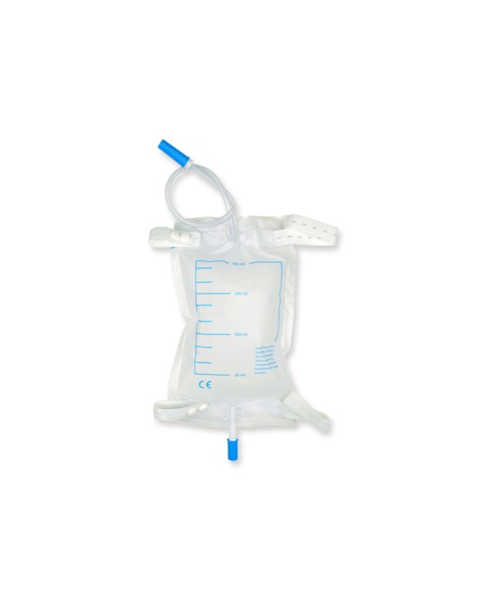 SACCA URINE DA GAMBA 750 cc - tubo 35 cm con kit bottoni