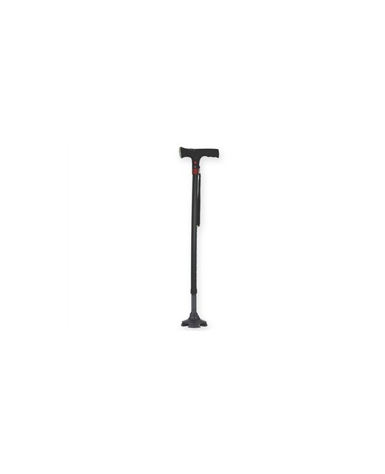 BASTONE DI SICUREZZA CON LUCE - con base a 4 piedini - nero