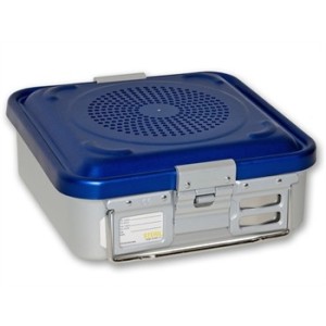 CONTAINER CON FILTRO piccolo h100 mm - blu forato