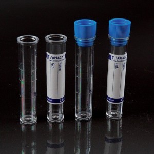 Provette Cilindriche 3ml Fondo piatto - In Polistirolo (con etichetta e tappo)