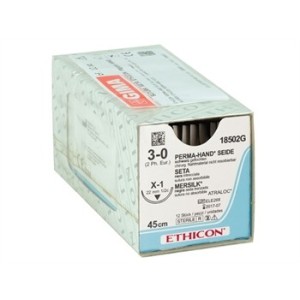 SUTURA SETA ETHICON PERMA-HAND - 3/0 ago 22 mm
