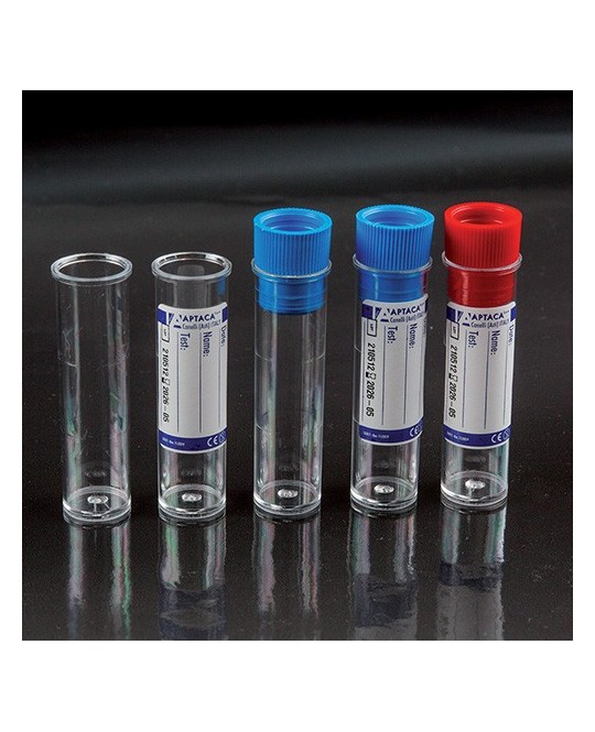 Provette Cilindriche 5ml Fondo piatto - In Polistirolo (con etichetta)