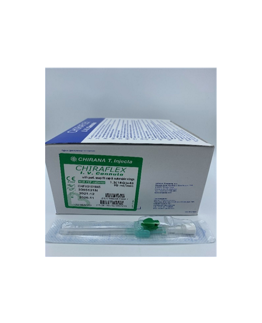 Ago Cannula Due Vie Con Alette G18X45 Verde conf. 50pz