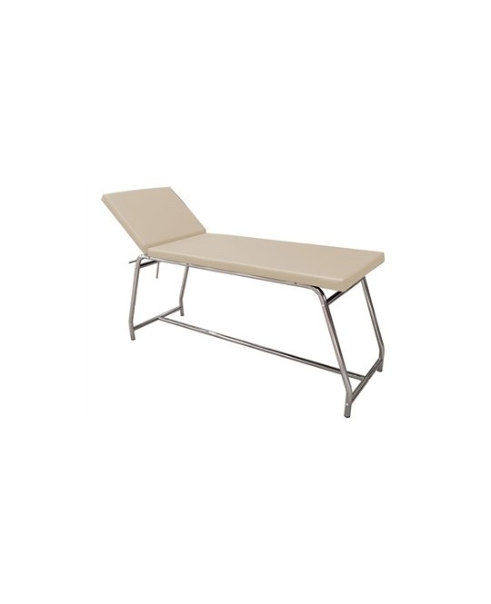 LETTINO DA VISITA - portata 120 kg, cromato - materasso beige