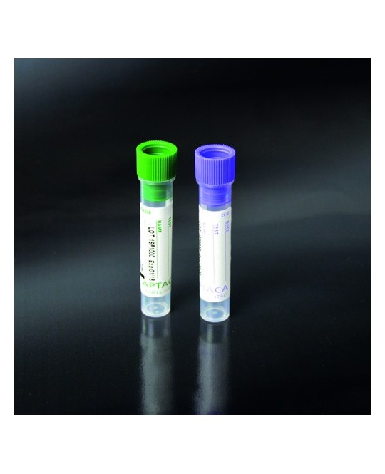 Provette con K3 EDTA-Verde-Prelievo pediatrico-Rack da 50 pezzi