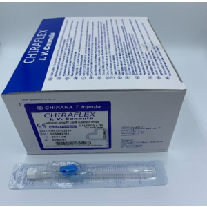 Ago Cannula Due Vie Con Alette G22X25 Blu - conf. 50Pz