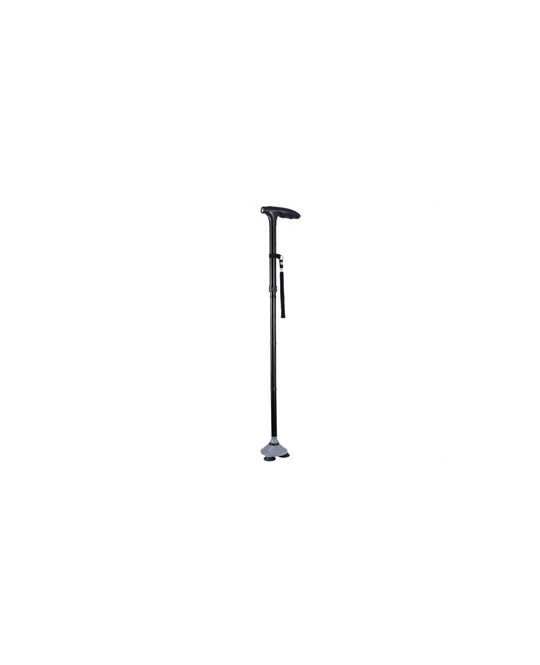 BASTONE CON VENTOSE e LUCE LED - nero