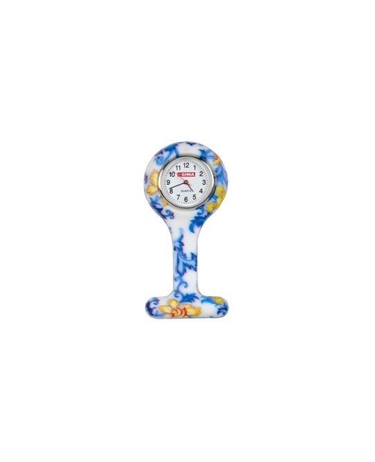 OROLOGIO PER INFERMIERI - rotondo - fantasia foglie