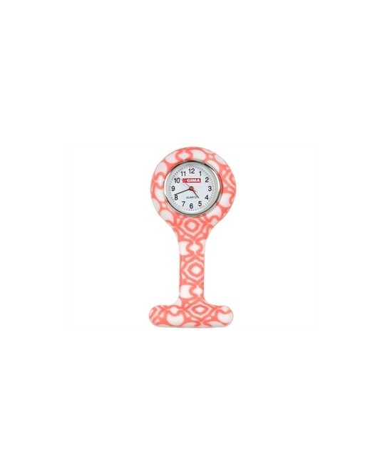 OROLOGIO PER INFERMIERI - rotondo - fantasia bianco/rossa