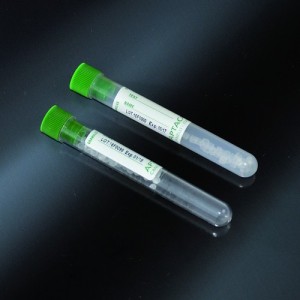 Provette con Granuli Separatori 5ml-PMMA (Polimetilmetacrilato)-Verde-rack da 50pz.