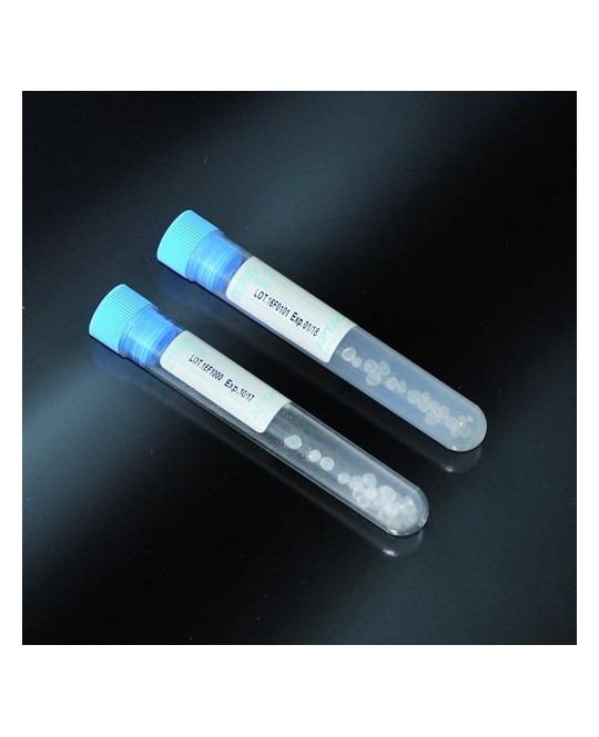 Provette con Granuli-PMMA (polimetilmetacrilato)10ml-rack da 50Pz