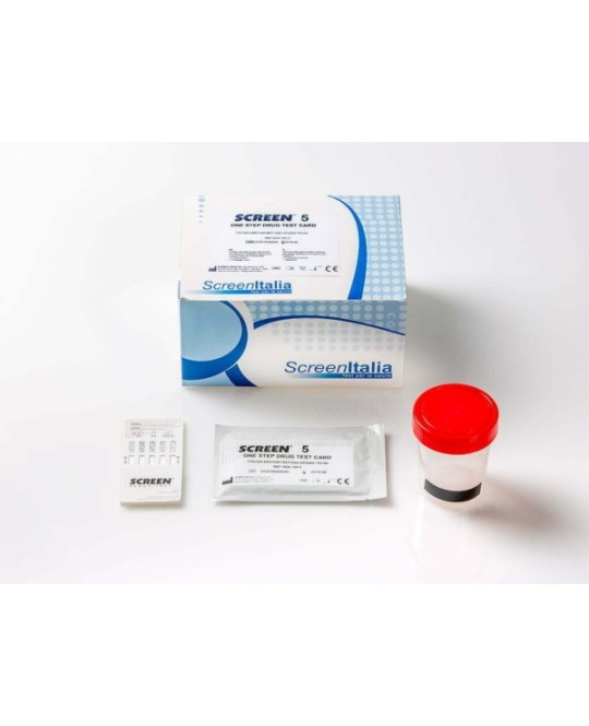 Screen 5 Test Antidroga 5 Sostanze Urina ad immersione 25 pezzi