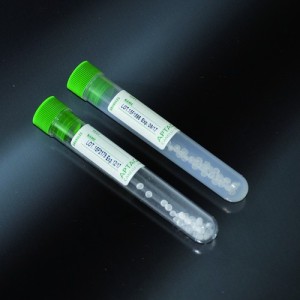 Provette con Granuli Separatori 10ml-PMMA (Polimetilmetacrilato)-Verde-rack da 50pz.