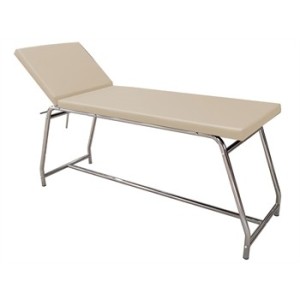 LETTINO DA VISITA - portata 120 kg, cromato - materasso beige