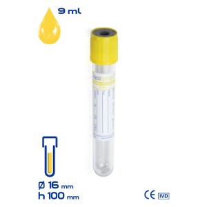 Provetta Sottovuoto per Urina 9ml (senza additivo)-Rack 100pz.