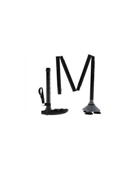 BASTONE CON VENTOSE e LUCE LED - nero