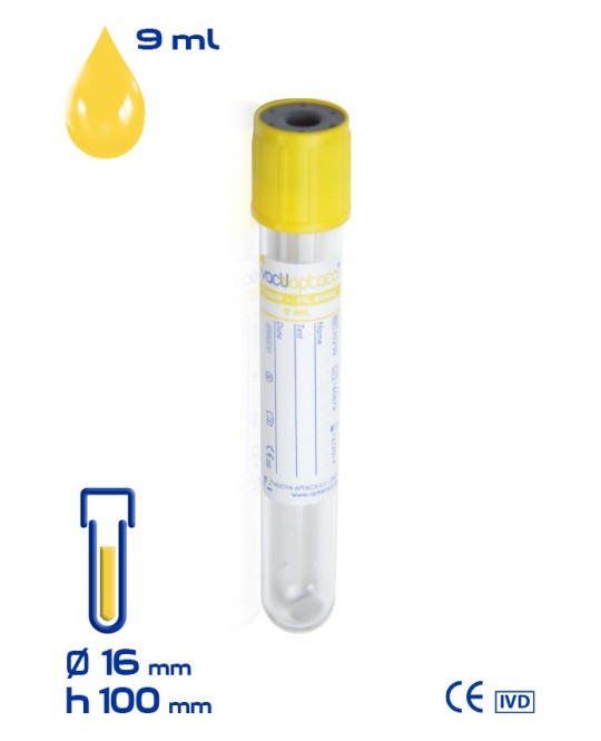 Provetta Sottovuoto per Urina 9ml (senza additivo)-Rack 100pz.