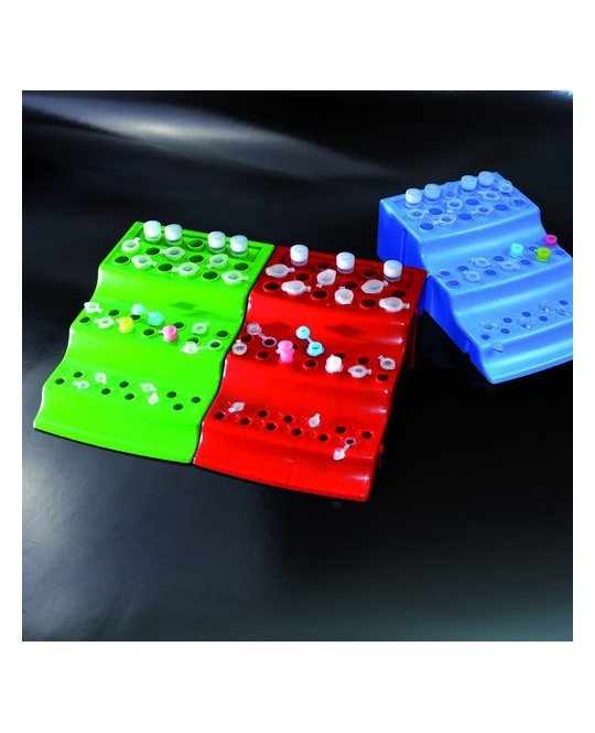 Rack Microprovette a 3 livelli-Azzurro