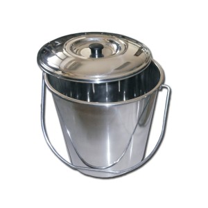 CESTINO ACCIAIO INOX con coperchio - 12 litri