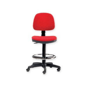 SGABELLO con schienale ed anello - rosso