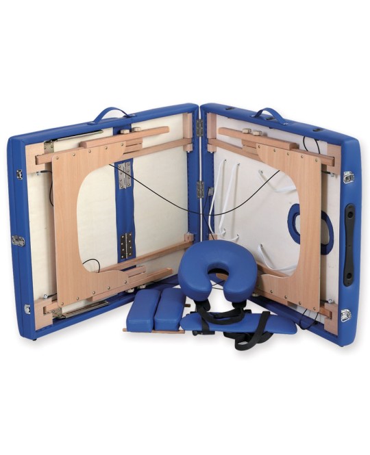 LETTINO DA MASSAGGIO IN LEGNO a 3 SEZIONI - blu